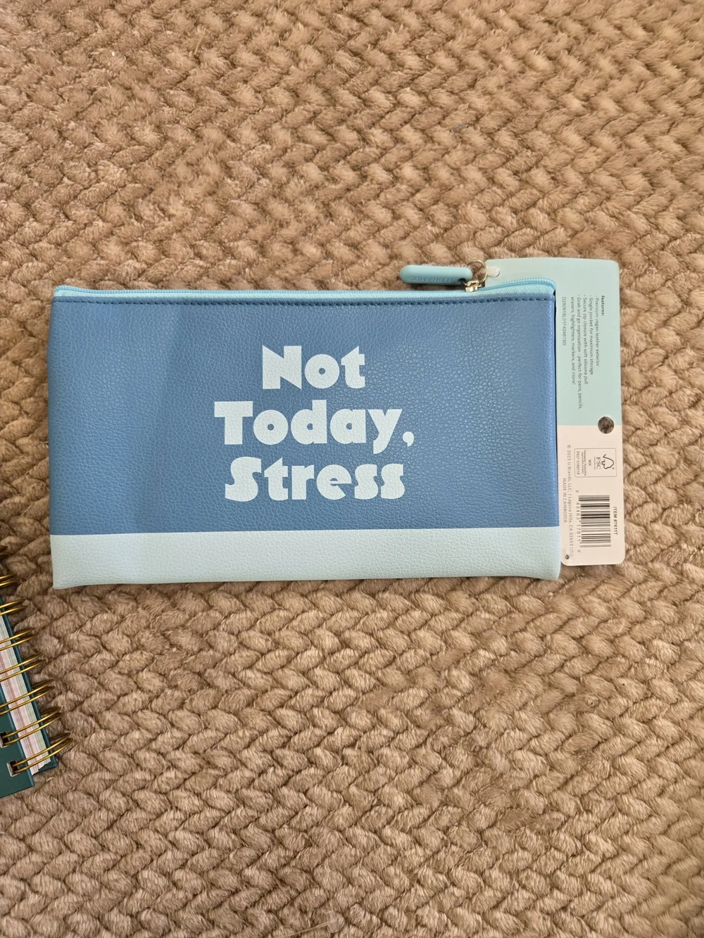 Greenroom Guided Fitness Journal + Not Today Stress Pencil Pouch NWT
